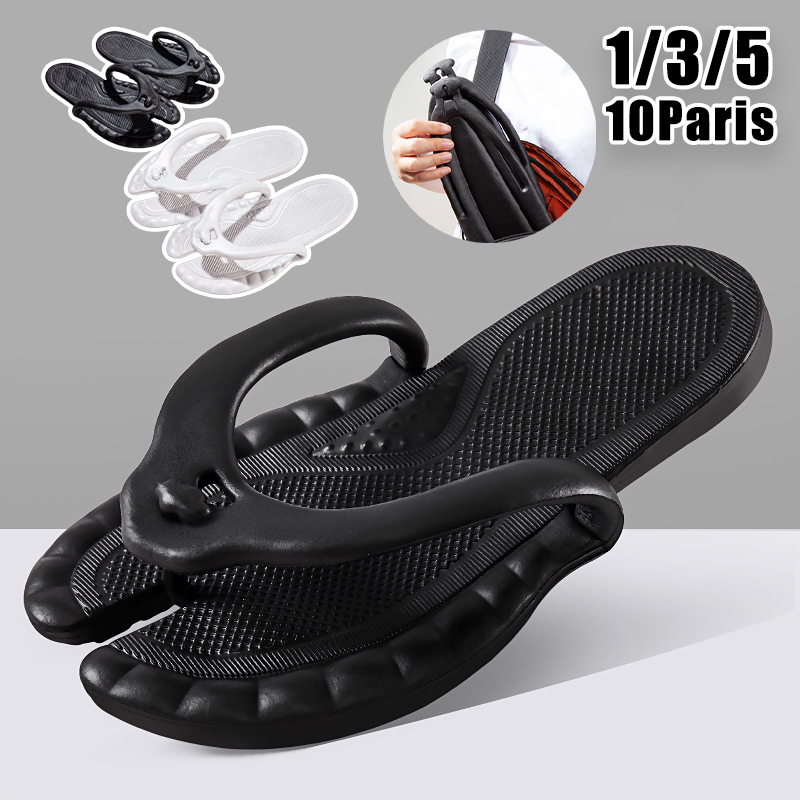 Flip Flop Leather Men - Compact Travel Slippers Women Men Foldable