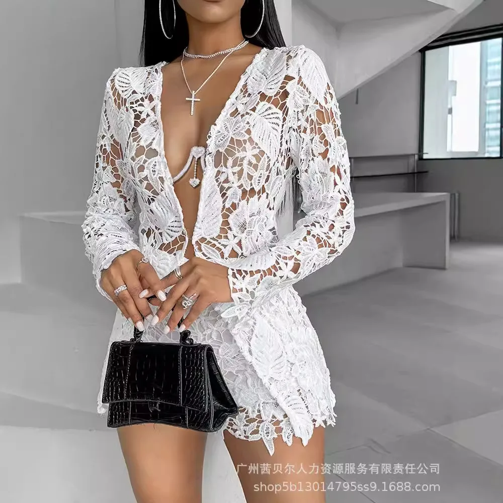Women Sexy Short Sets Hollow O - Linen Shirt Breathable 评论和价格