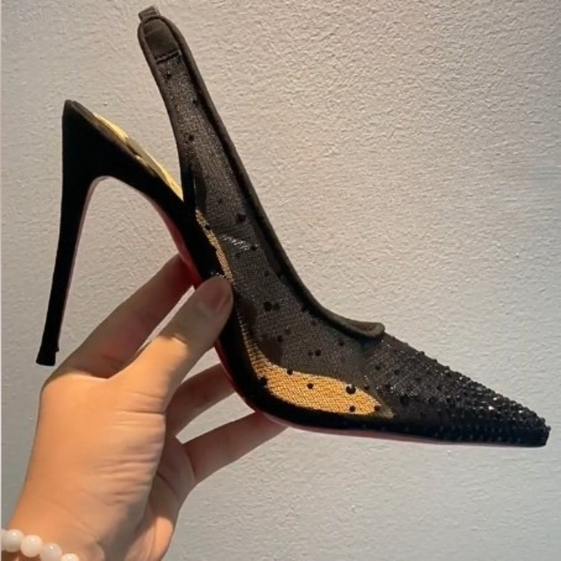 Mesh Rhinestone Rear Empty Sti - Casual Sandal Leather 评论和价格