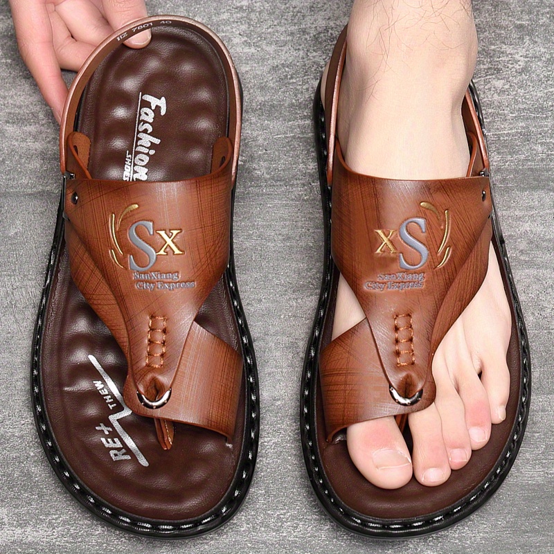 Men's Leather Flip Flops Sanda - Flip Flop Leather Men 评论和价格