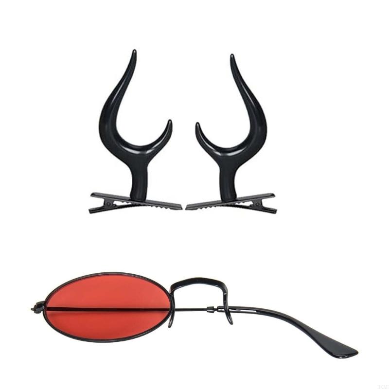 DXAE Devil Horns Hair Clips Mo - Sunglass Retainer Cord 评论和价格