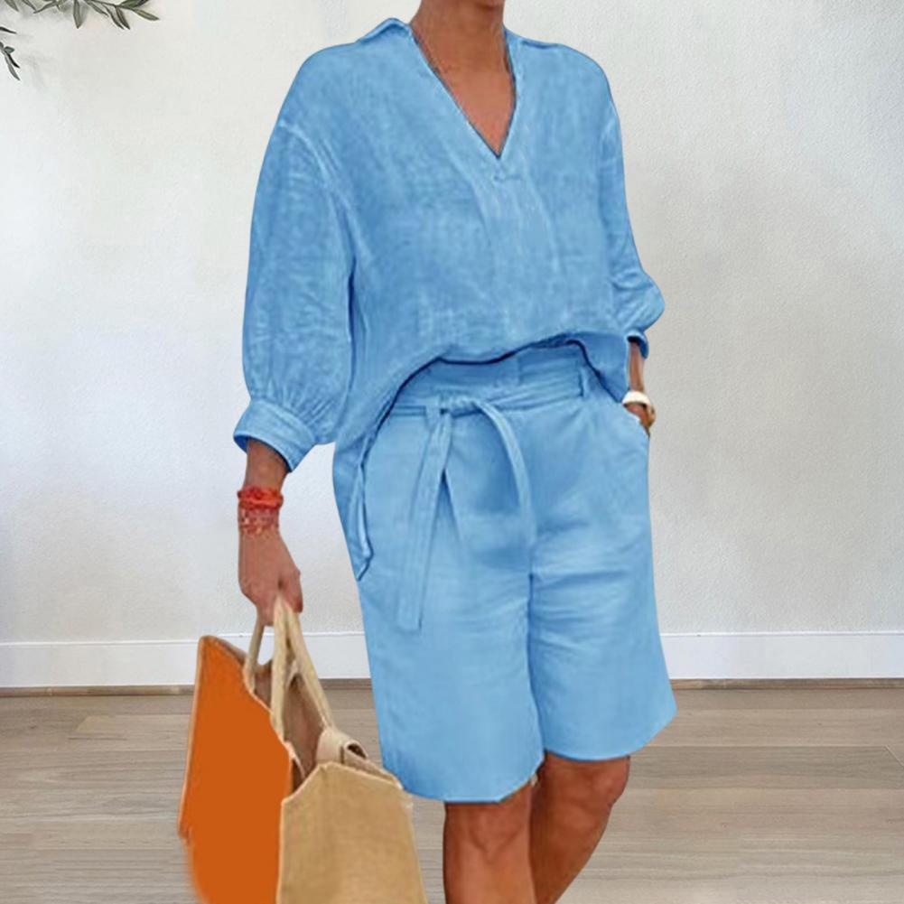 Cotton Linen Women's Two Piece - Linen Shirt Breathable 评论和价格