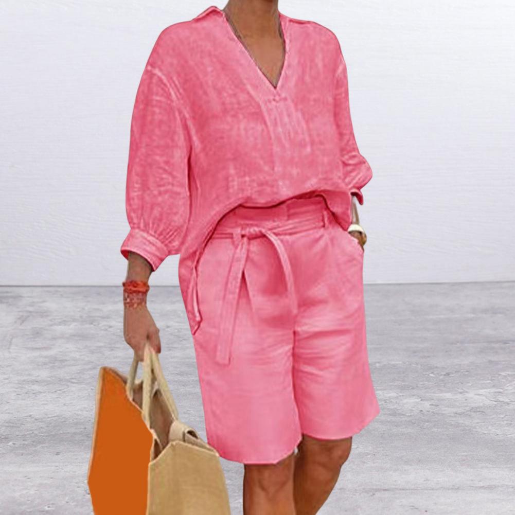 Cotton Linen Women's Two Piece - Linen Shirt Breathable 评论和价格