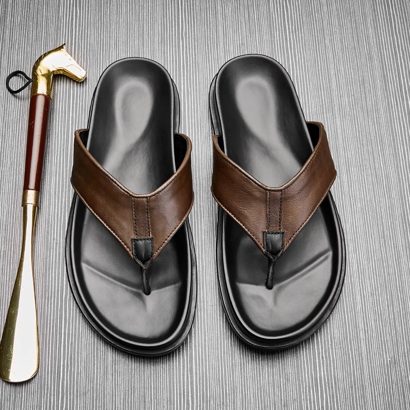 2026 Summer New Mens Genuine L - Flip Flop Leather Men 评论和价格